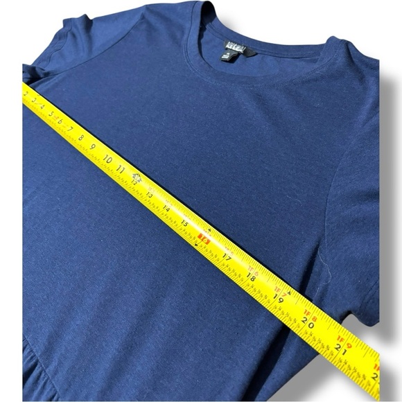 Casual Navy Blue A-Line Tiered Short Sleeve Mini Dress with Crew Neck - Picture 10 of 16